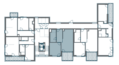 půdorys patra s apartmánem