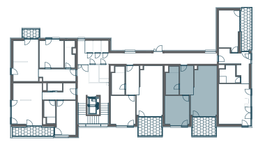 půdorys patra s apartmánem