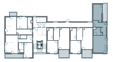 půdorys patra s apartmánem