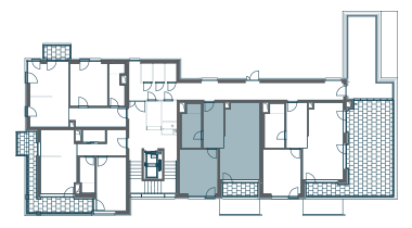 půdorys patra s apartmánem