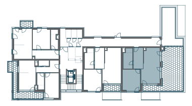 půdorys patra s apartmánem