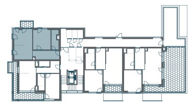 půdorys patra s apartmánem