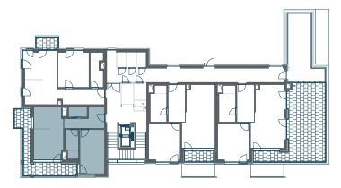 půdorys patra s apartmánem