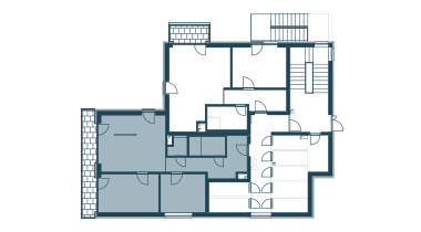 půdorys patra s apartmánem