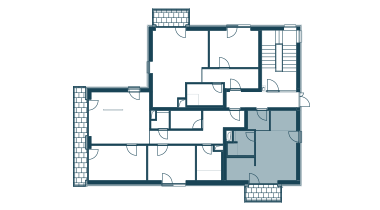 půdorys patra s apartmánem