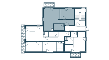 půdorys patra s apartmánem