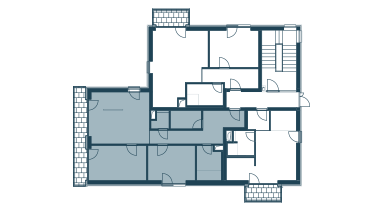 půdorys patra s apartmánem