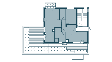 půdorys patra s apartmánem