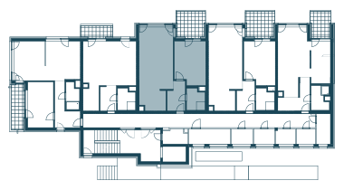 půdorys patra s apartmánem