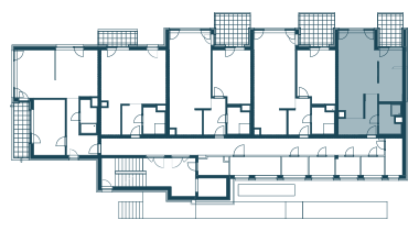 půdorys patra s apartmánem