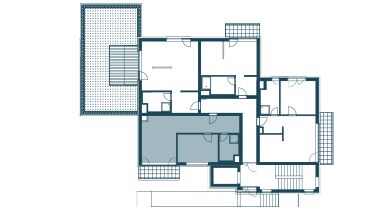půdorys patra s apartmánem