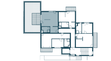 půdorys patra s apartmánem