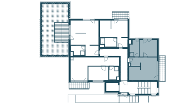 půdorys patra s apartmánem