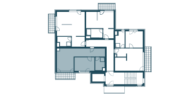 půdorys patra s apartmánem