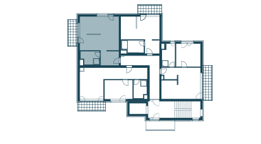 půdorys patra s apartmánem