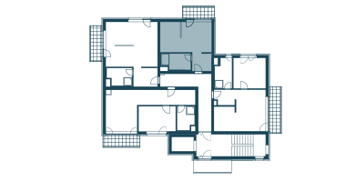 půdorys patra s apartmánem