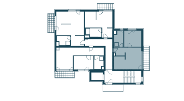 půdorys patra s apartmánem