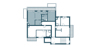 půdorys patra s apartmánem