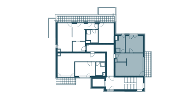 půdorys patra s apartmánem